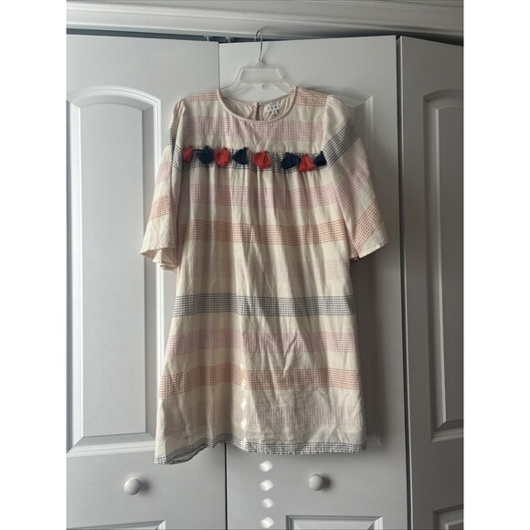 Anthropologie THML Embroidered Tassels Boho Cottage Core A-Line Size M Dress - Picture 1 of 7